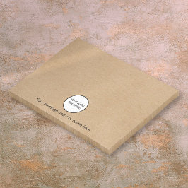 Notas Post-it® Logotipo Comercial Empresarial Personalizado Kraft