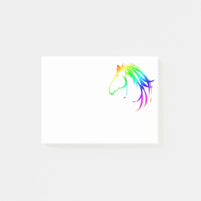 Notas Post-it® Logotipo de cabeza de caballo multicolor clásico (Anverso)