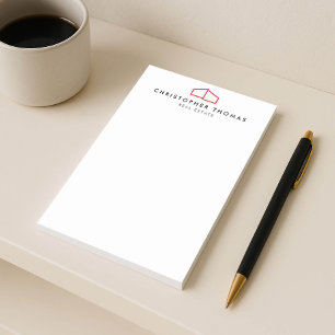 Notas Post-it® Logotipo de casa moderna Red/Black Real Estate, Re