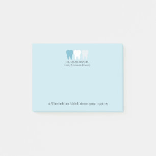 Notas Post-it® Logotipo de diente de dentista moderno elegante pe