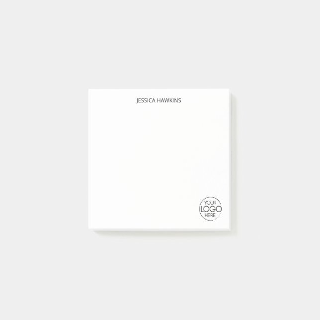 Notas Post-it® Logotipo de estatus personal simple blanco (Anverso)