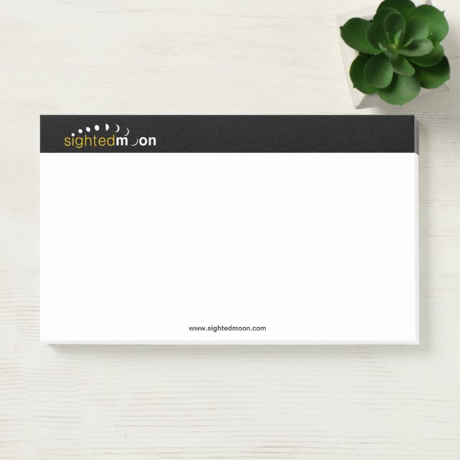 Notas Post-it® Logotipo de la luna avistada 10X6 (Oficina)