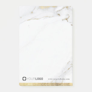 Notas Post-it® Logotipo de la moderna compañía de mármol dorad