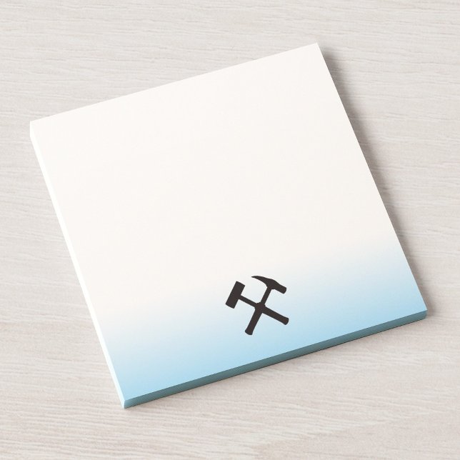 Notas Post-it® Logotipo de Martillo de Geólogo (Desk View)
