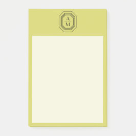 Notas Post-it® Logotipo de monograma apilado en Art Deco sobre ve