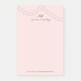 Notas Post-it® Logotipo de Perla Sofisticado Inicial Empresarial