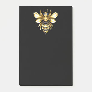 Notas Post-it® Logotipo de Relieve metalizado dorado falso poligo