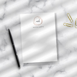 Notas Post-it® Logotipo de resumen de oro de Faux Rosa moderno