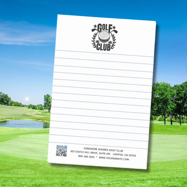 Notas Post-it® Logotipo del club de golf y línea de códigos QR (Subido por el creador)