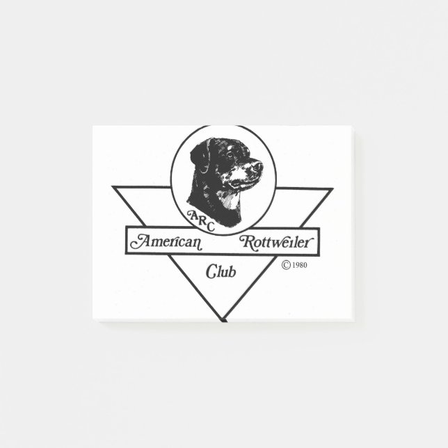 Notas Post-it® Logotipo del club de Rottweiler del americano (Anverso)