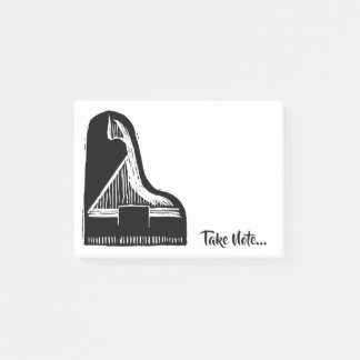 Notas Post-it® LOGOTIPO DEL PIANO + "Tome la nota", o AÑADA SU