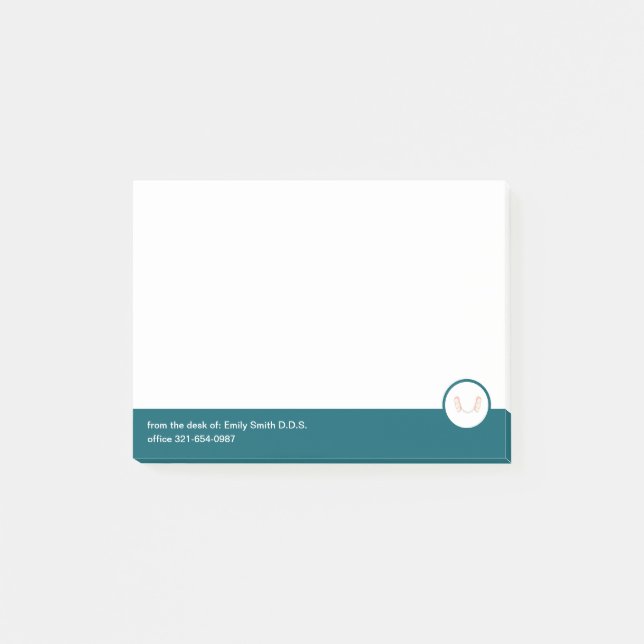 Notas Post-it® Logotipo Dentist Tooth (Anverso)