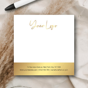 Notas Post-it® Logotipo Dorado Falso Moderno de Empresa Marcas