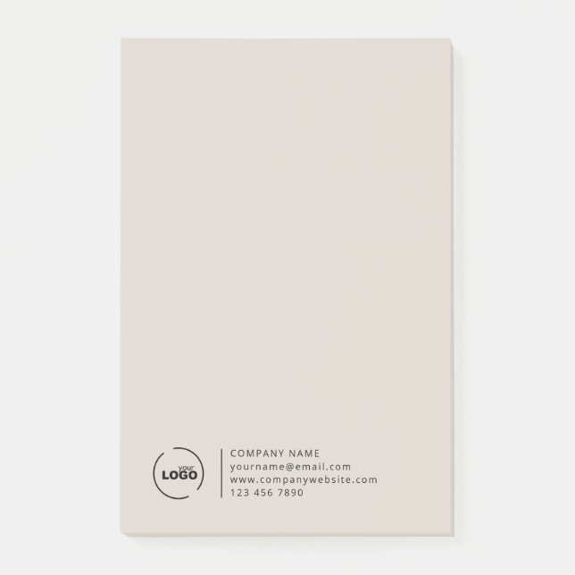 Notas Post-it® Logotipo Empresarial Moderno Profesional Beige (Anverso)
