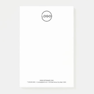 Notas Post-it® Logotipo empresarial personalizado con texto perso
