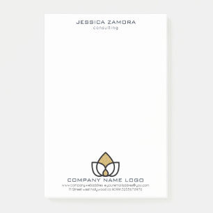 Notas Post-it® Logotipo geométrico de oro y negro