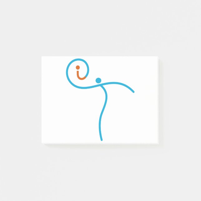 Notas Post-it® logotipo it 01, cian/rojo (Anverso)