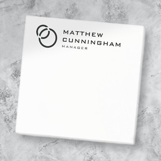 Notas Post-it® Logotipo moderno simple y elegante minimalista