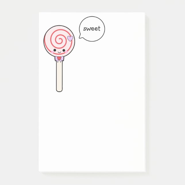 Notas Post-it® Lollipop dulce del caramelo (Anverso)