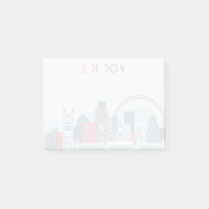 Notas Post-it® Londres, Inglaterra  Línea aérea roja, blanca y 