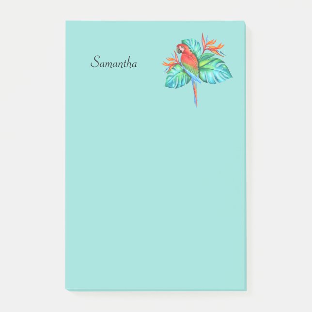 Notas Post-it® Loro tropical de Macao personalizado 4x6 (Anverso)