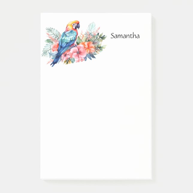 Notas Post-it® Loro tropical de Macao personalizado 4x6 (Anverso)