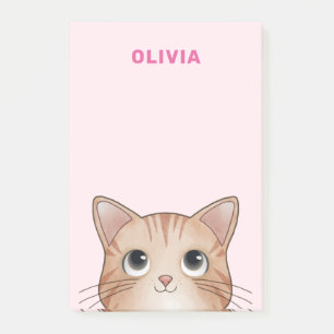 Notas Post-it® Los amantes del gato miran con gatito su nombre