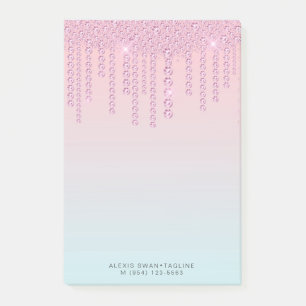 Notas Post-it® Los diamantes elegantes, elegantes, rosa y azul