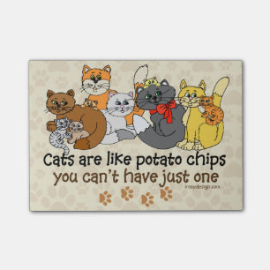 Notas Post-it® Los gatos son como las patatas fritas