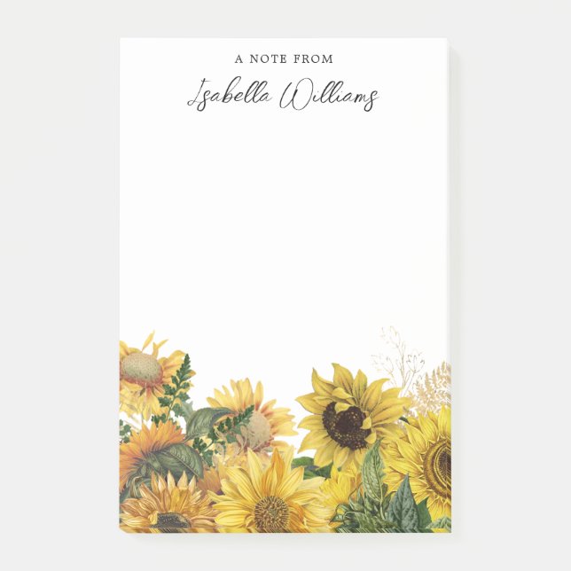 Notas Post-it® Los girasoles amarillos rusos personalizados (Anverso)