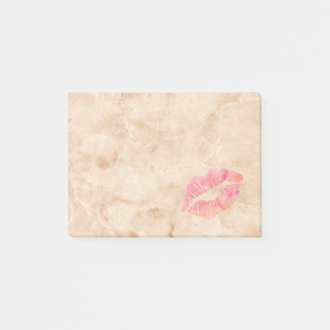 Notas Post-it® Los hermosos labios personalizados sobre mármol (Anverso)