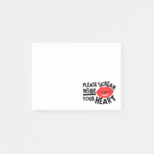 Notas Post-it® Los Labios Rojos Por Favor Gritan Dentro De Tu Cor