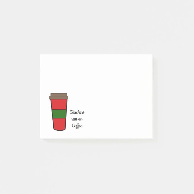 Notas Post-it® Los maestros funcionan con café (Anverso)