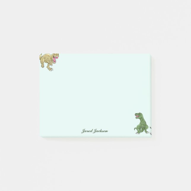 Notas Post-it® Los niños cutan graciosos dinosaurios animales (Anverso)