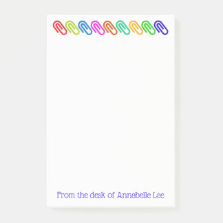 Notas Post-it® Los Paperclips coloreados grandes personalizan