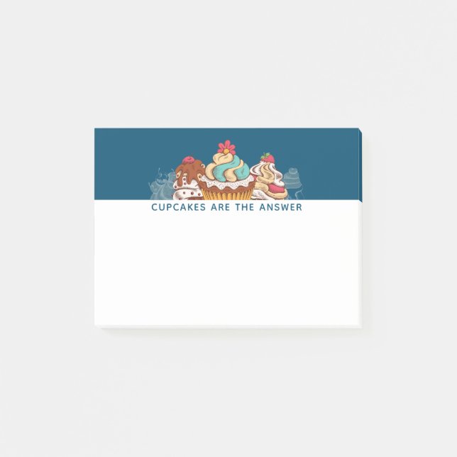 Notas Post-it® Los pasteles son la respuesta graciosa que dice (Anverso)