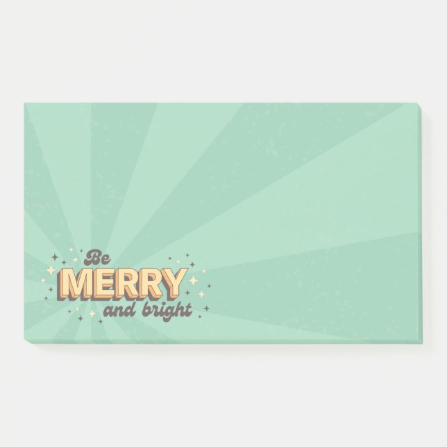 Notas Post-it® Los saludos navideños sean textos alegres y brilla (Anverso)