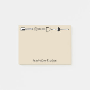 Notas Post-it® Los utensilios blancos y negros de la cocina