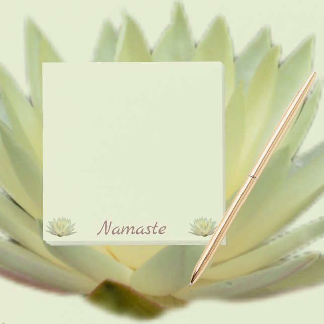 Notas Post-it® Lotus Waterlily Yellow Floral Namaste Pale Green (Subido por el creador)