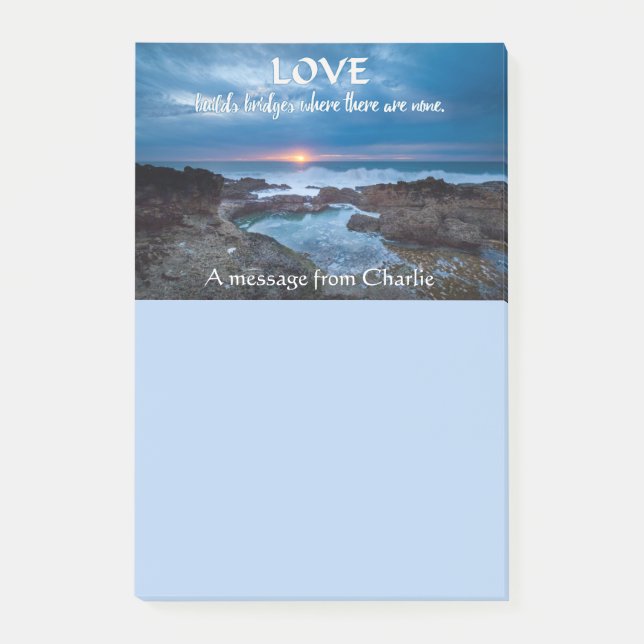 Notas Post-it® Love Builds Bridges personalizado Post-It notes (Anverso)