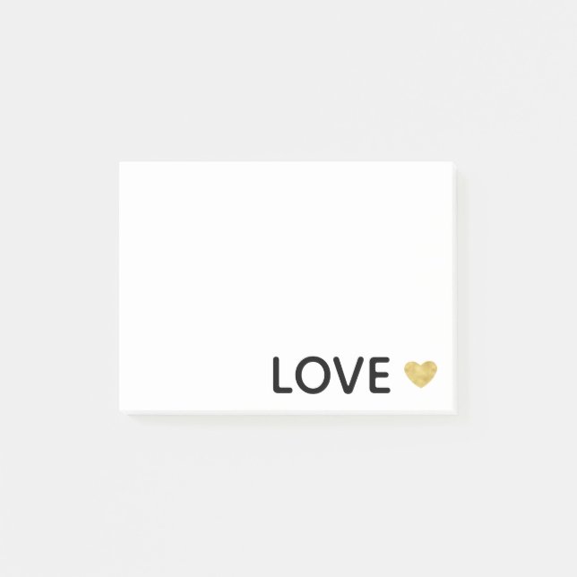 Notas Post-it® Love Gold Heart (Anverso)