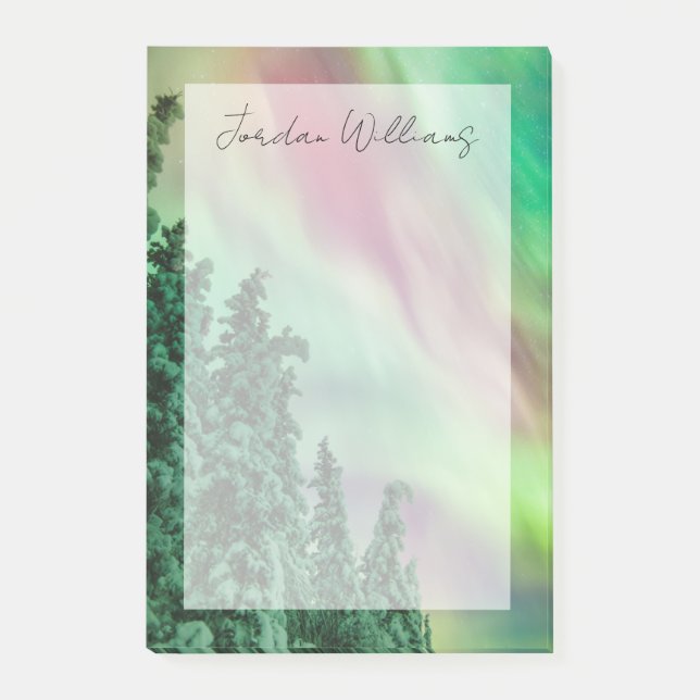 Notas Post-it® Luces boreales | Invierno en Glennallen, Alaska (Anverso)