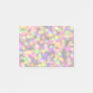 Notas Post-it® Luces brillantes y resplandecientes fondo bokeh