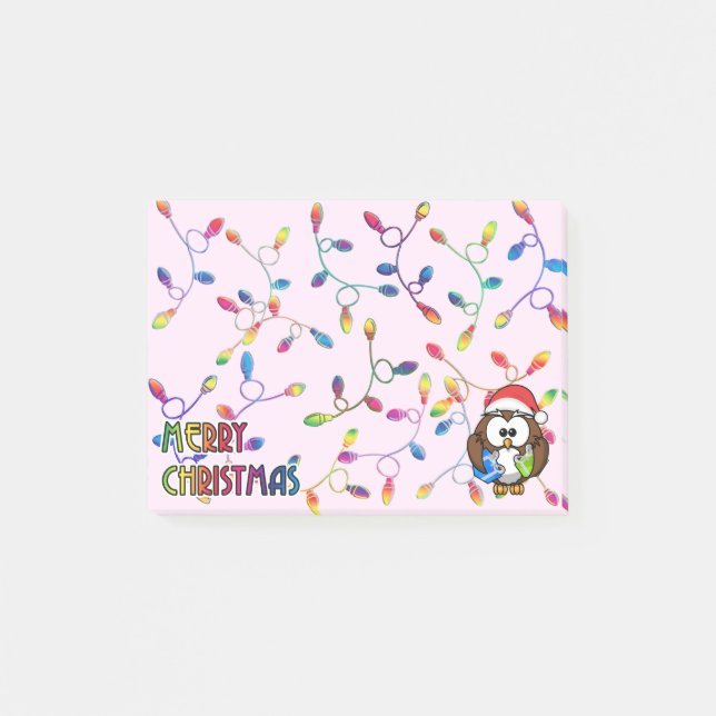 Notas Post-it® Luces de búho y Navidades (Anverso)