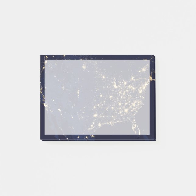 Notas Post-it® Luces De La Ciudad De Estados Unidos De Noche. (Anverso)