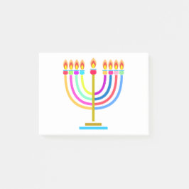 Notas Post-it® Luces de la Menorá de Hanukkah símbolo de la festi