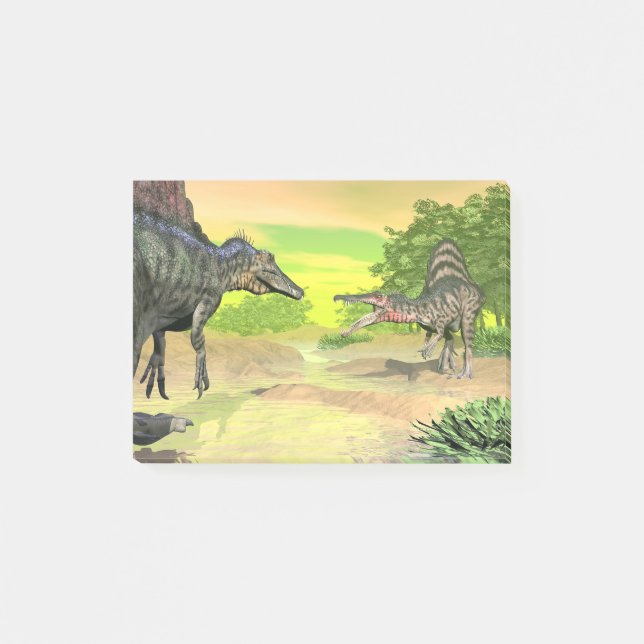 Notas Post-it® Lucha de los dinosaurios de Spinosaurus - 3D (Anverso)