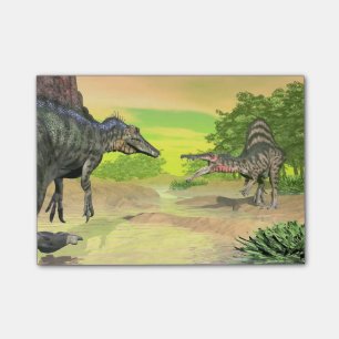 Notas Post-it® Lucha de los dinosaurios de Spinosaurus - 3D