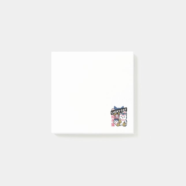 Notas Post-it® Lucky Cat Maneki Neko – Japanese Fortune Cat  (Anverso)
