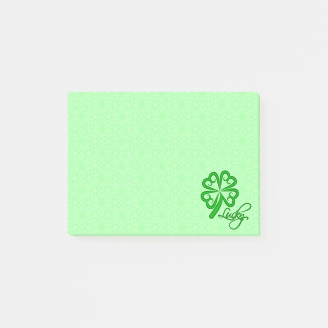 Notas Post-it® Lucky Shamrock (Anverso)